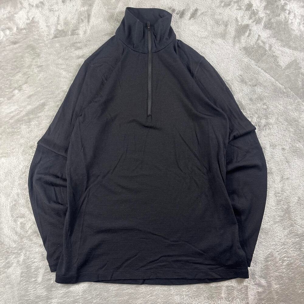 Icebreaker Merino Bodyfit 200 Oasis Top Women’s L Black 1/4 Zip Base Layer